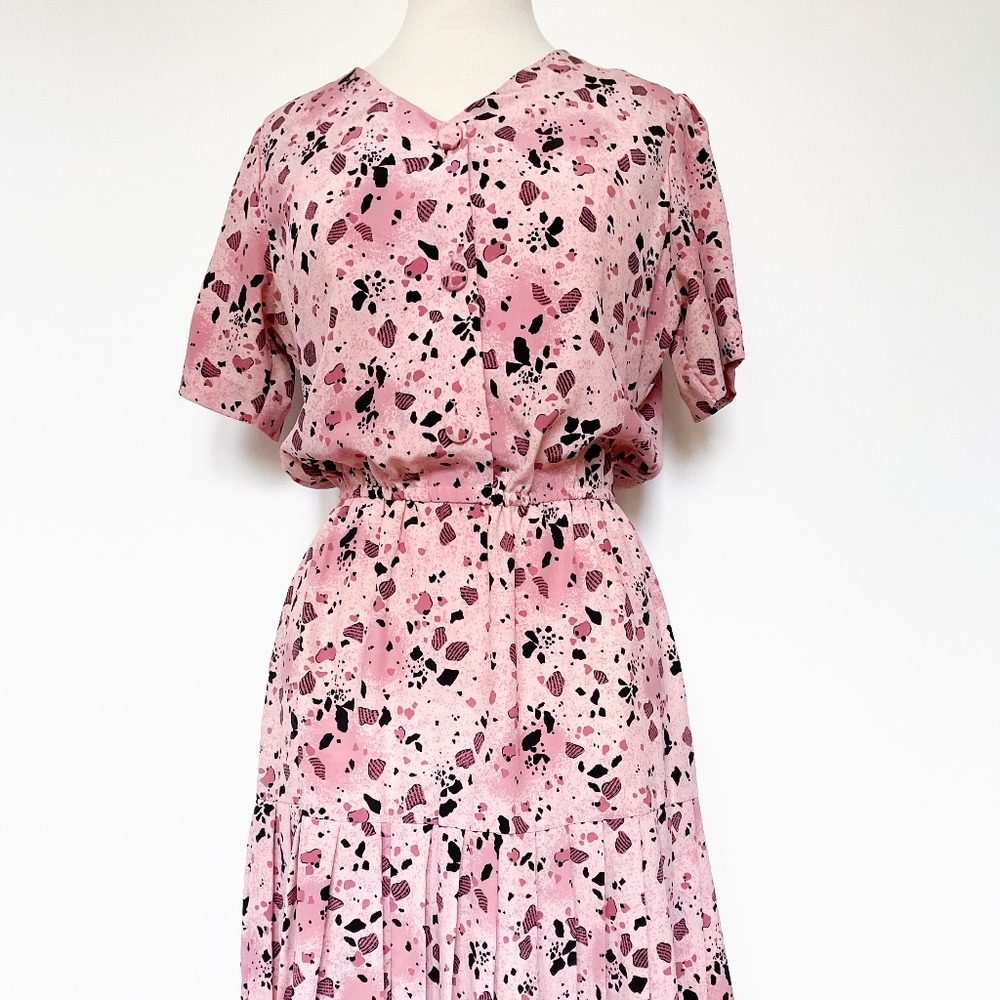 hand made vintage pink shirt dress